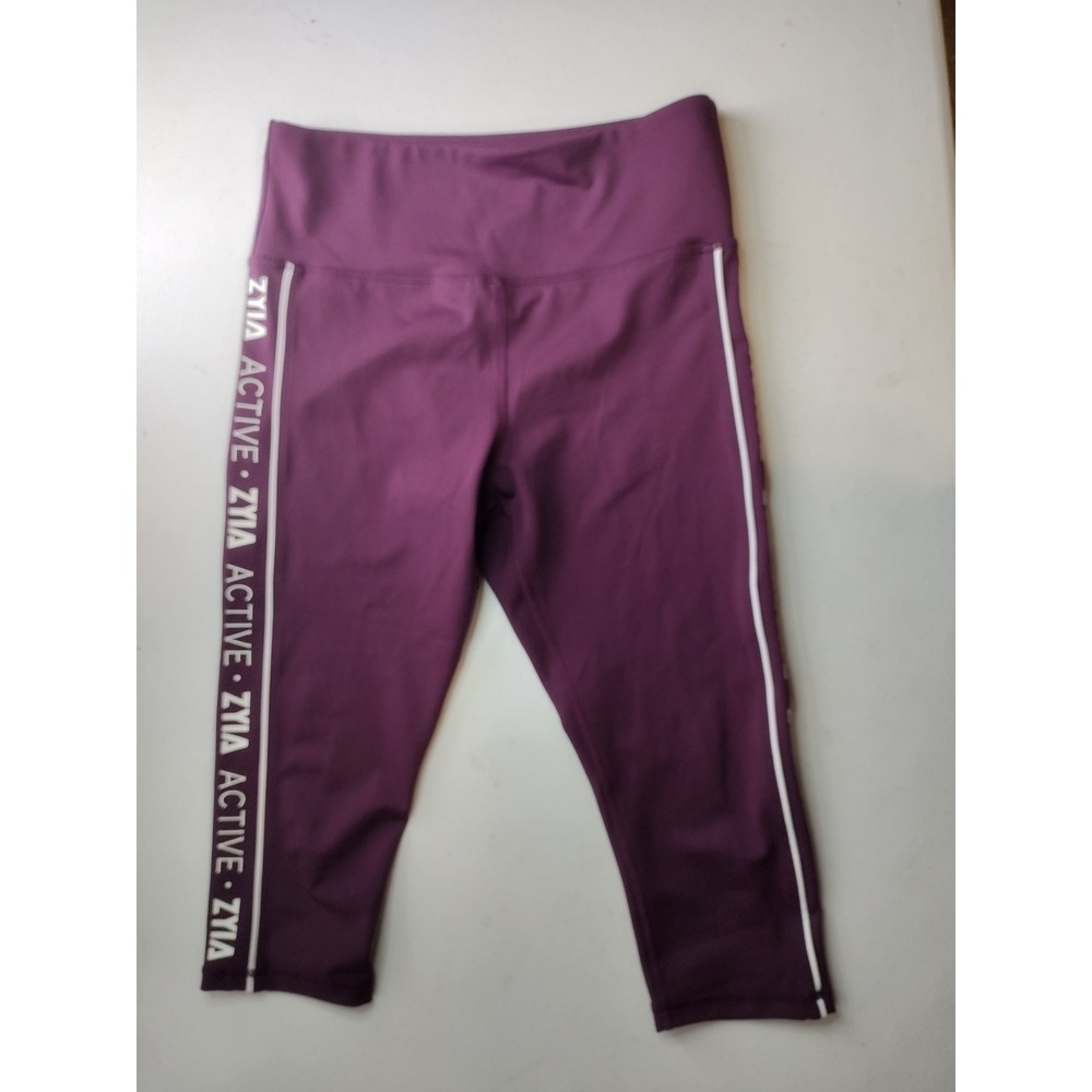 ZYIA ACTIVE Womens Burgundy Athletic Leggings‎ Capri Cropped Size 6
